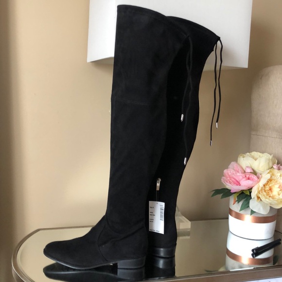 MARC FISHER Black Flat Over the Knee Boots - Picture 2 of 14